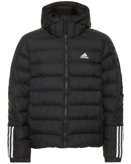 adidas Originals Synthetic Itavic Hooded Puffer Jacket in Black for Men ...