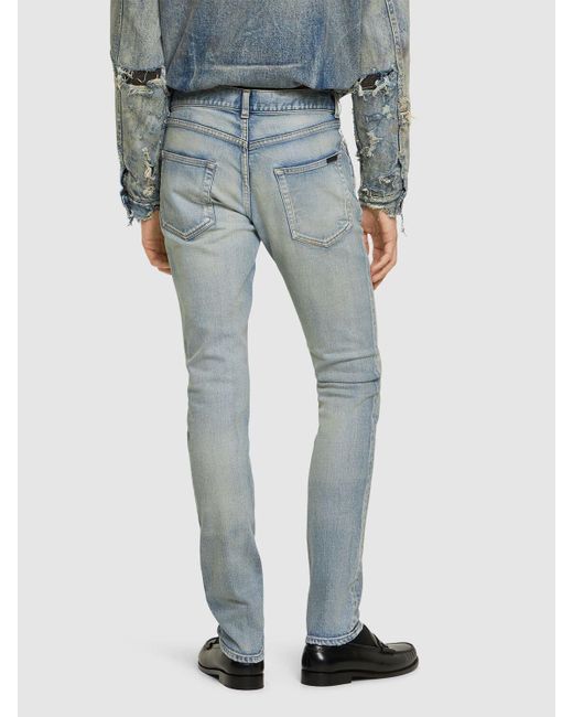 Saint Laurent Blue 15Cm Skinny Low Waist Cotton Denim Jeans for men