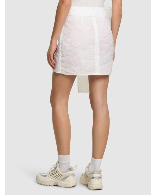 CECILIE BAHNSEN White Gigi Matelassé Bow Mini Skirt