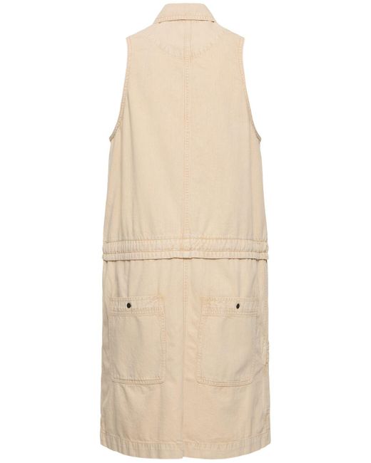 Isabel Marant Natural Ines Sleeveless Cotton Midi Dress