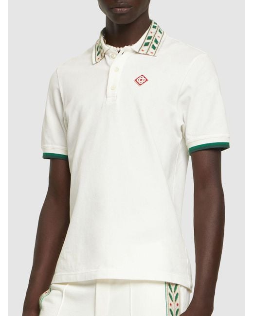 Casablancabrand Laurel Poloshirt aus Bio-Baumwolle in White für Herren