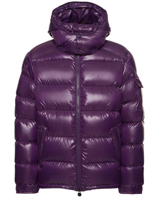 Moncler Maya Nylon Laqué Down Jacket in Purple for Men | Lyst