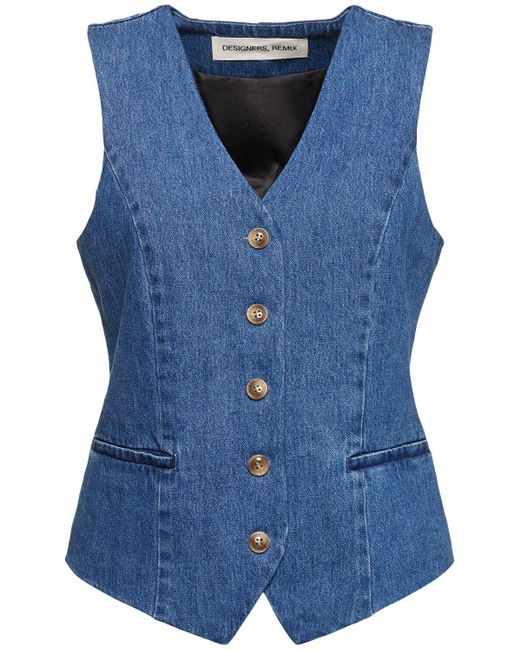 Designers Remix Blue Miles Cotton Vest
