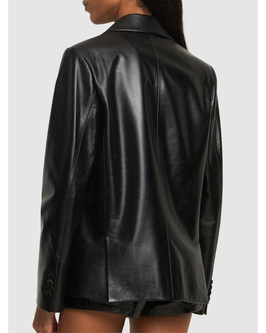 Bally Black Leather Blazer Jacket