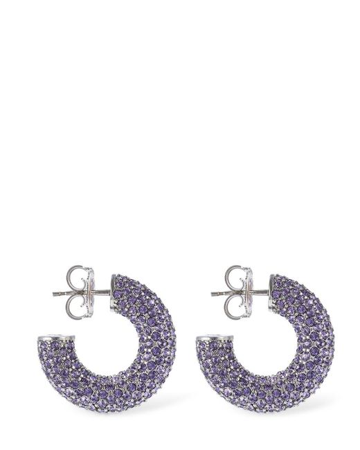 AMINA MUADDI Cameron Small Crystal Hoop Earrings Lyst UK