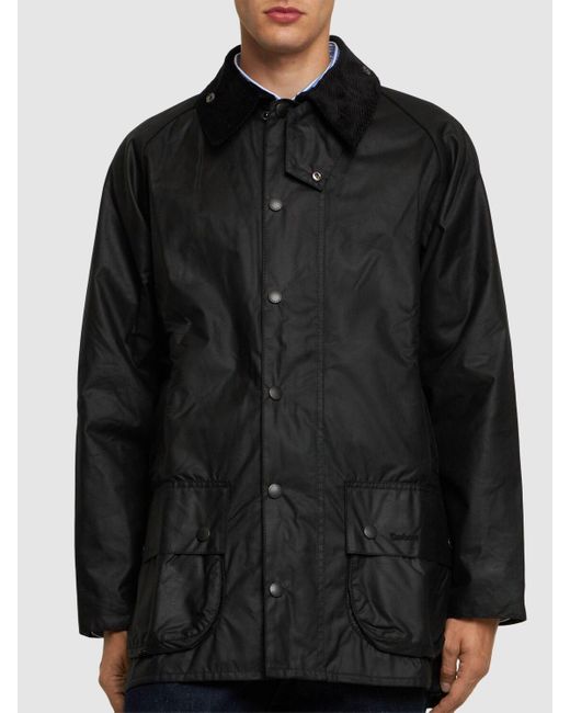 Barbour Black Beaufort Waxed Cotton Jacket for men