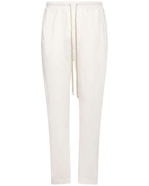 Rick Owens White Berlin Drawstring Cotton Pants for men