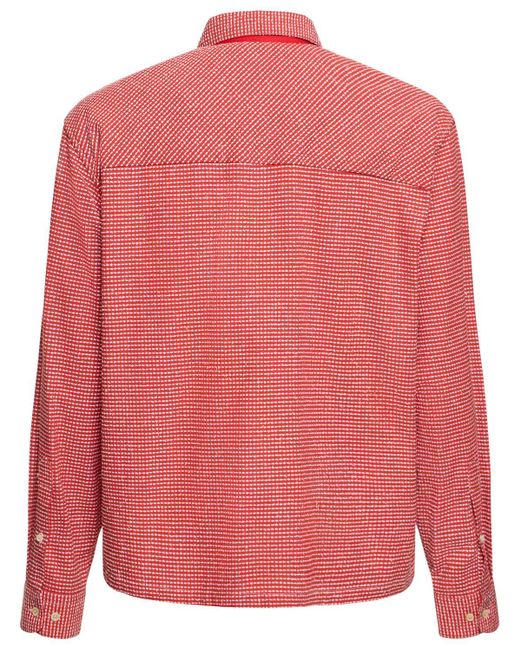 4SDESIGNS Pink Cotton Bouclé Shirt for men