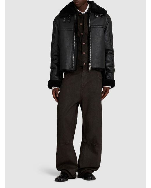 Entire studios Black Shearling Jacket for men