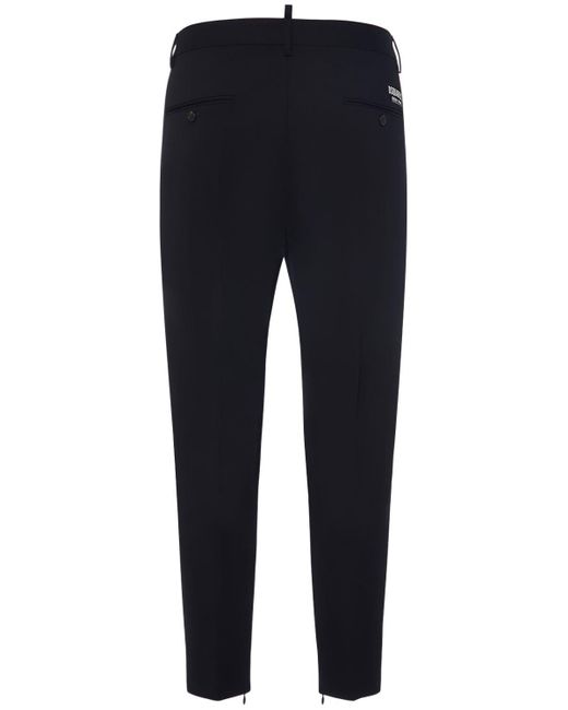 DSquared² Blue Ceresio 9 Skinny Stretch Wool Pants for men