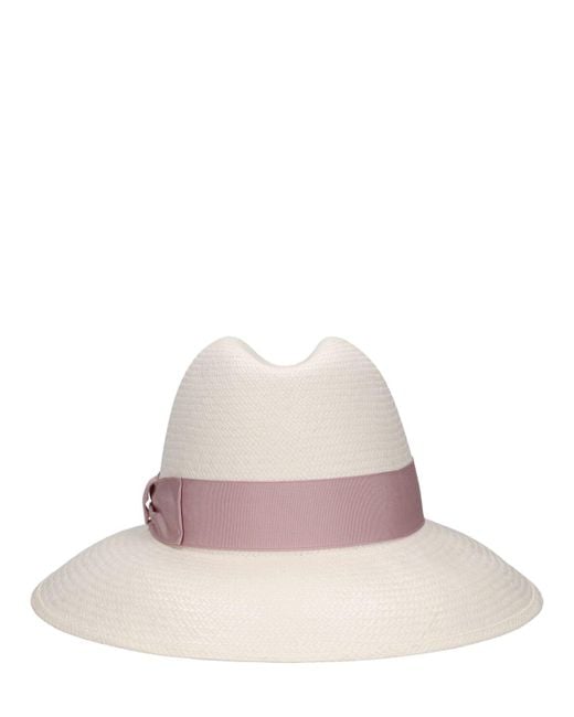 Sombrero panama de paja Borsalino de color Pink