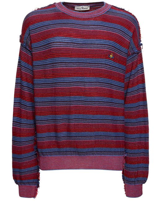 Pull-over en maille de laine et soie à rayures Vivienne Westwood pour homme en coloris Red