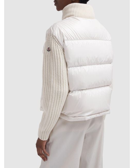 Cardigan in misto lana tricot di Moncler in White
