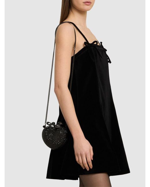 Self-Portrait Black Clutch Mit Kristallen "heart"
