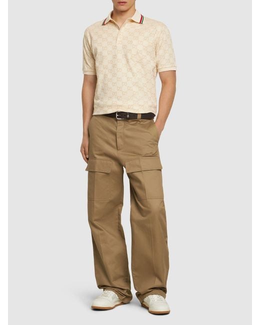 Pantalon cargo en drill de coton Gucci pour homme en coloris Natural