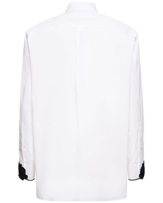 Chemise en coton à fleurs brodées Valentino pour homme en coloris White