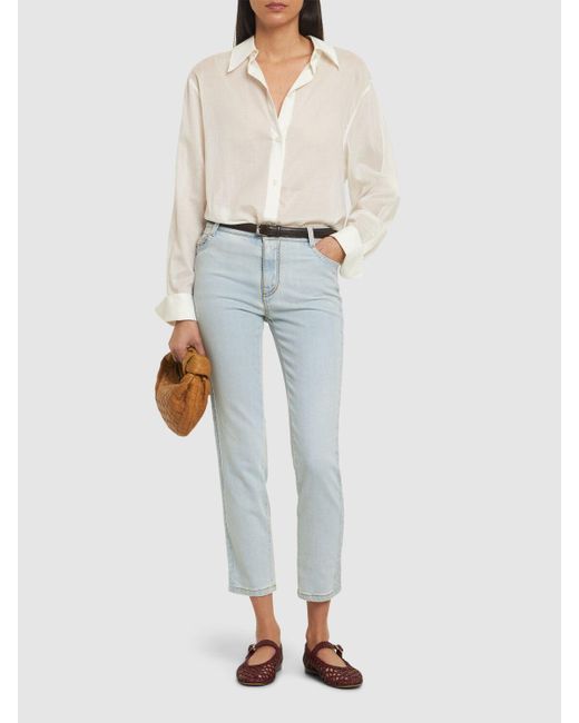 Mujer Jeans Slim De Algodón Ermanno Scervino de color Blue
