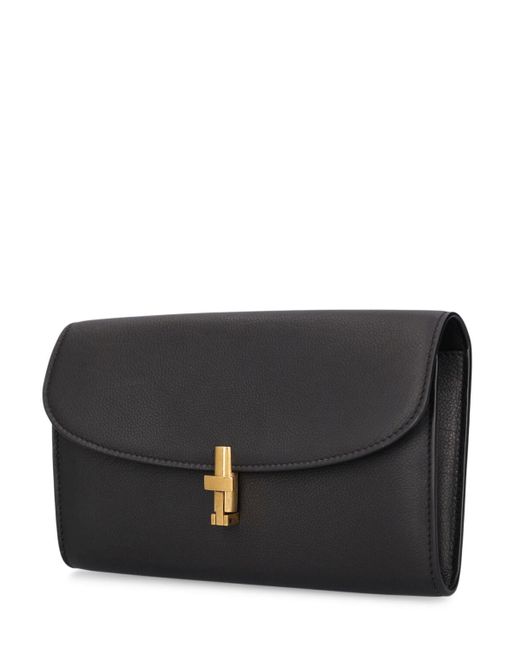 The Row Black Sofia Continental Leather Wallet