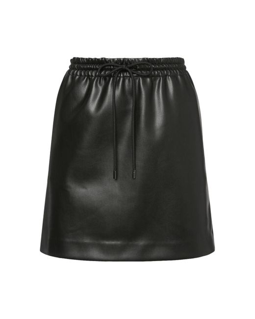 Theory Faux Leather Slouchy Mini Skirt in Black - Lyst