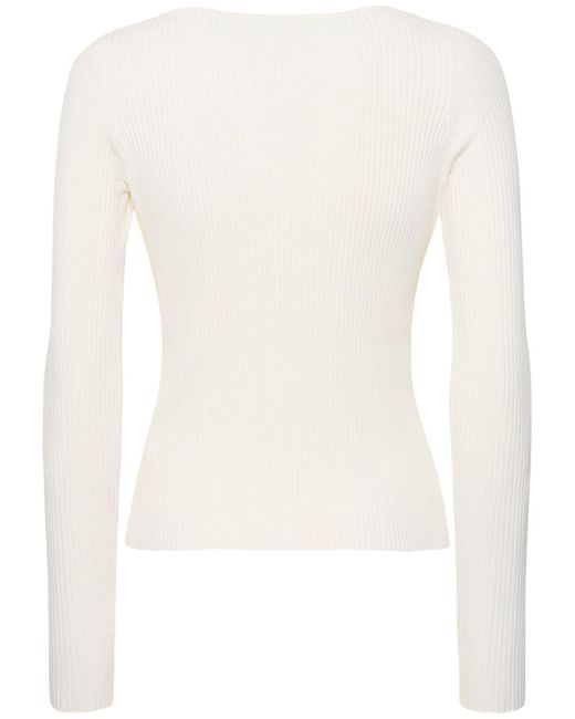 Coperni Natural Gestricktes Viskose-oberteil Mit Ausschnitt