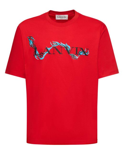 T-shirt oversize chinese new year in cotone di Lanvin in Red da Uomo