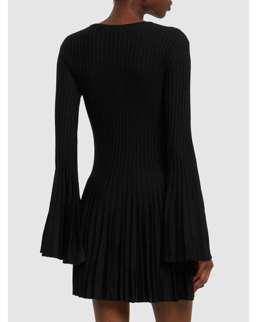 Blumarine Black Langärmeliges Minikleid Aus Wollstrick