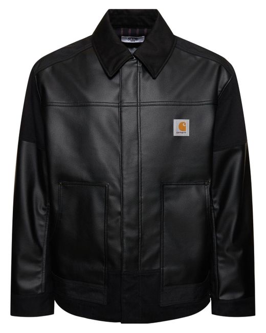 Junya Watanabe Black Carhartt Logo Cotton Blend Casual Jacket for men