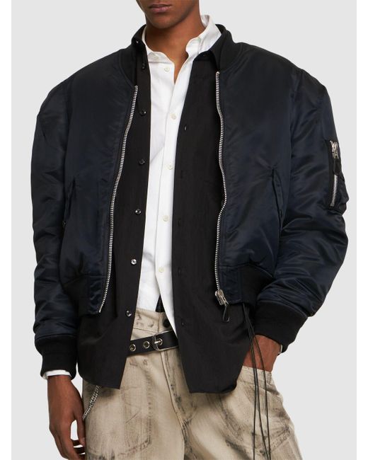 Doublet Blue Shoulder Nylon Bomber Jacket for men