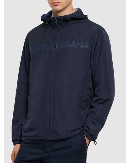 Dolce & Gabbana Wendbare Windjacke Mit Kapuze in Blue für Herren