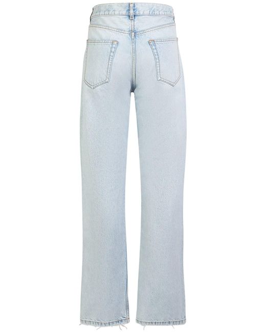 The Row Blue Carel Distressed Midrise Straight Jeans