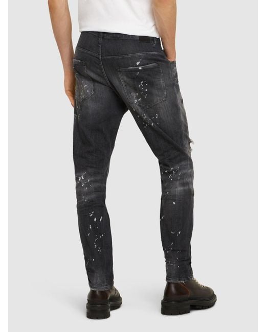 DSquared² Gray Skater Painted Denim Jeans for men