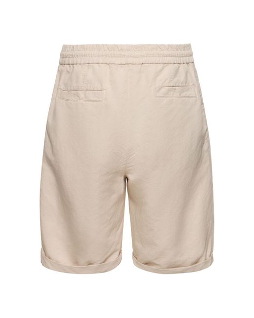 Brunello Cucinelli Natural Cotton & Linen Bermuda Shorts for men