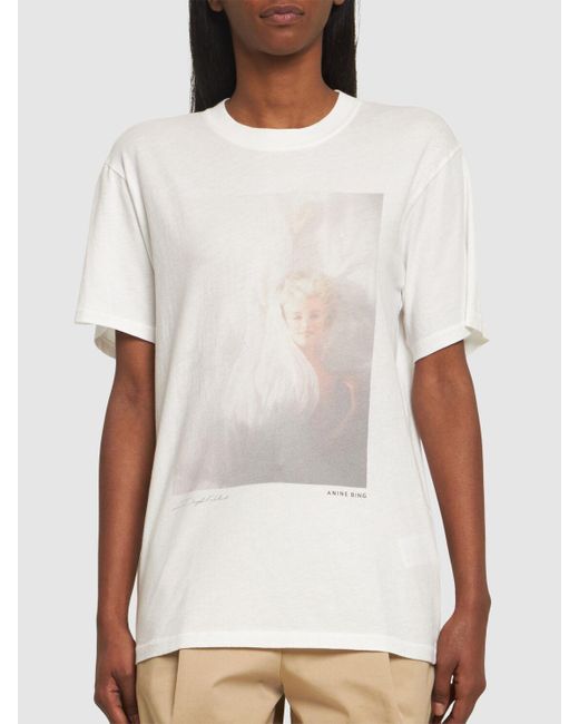 Anine Bing White Lili Cotton Jersey T-shirt