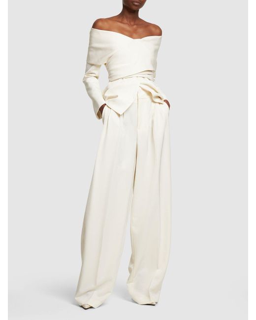 Altuzarra White Hose Aus Enverssatin "tyr"