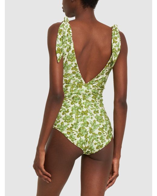 Etro Green Printed Lycra One Piece Swimsuit