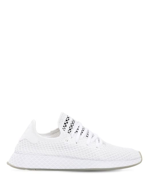 Adidas Originals White Deerupt Mesh Socks Sneakers