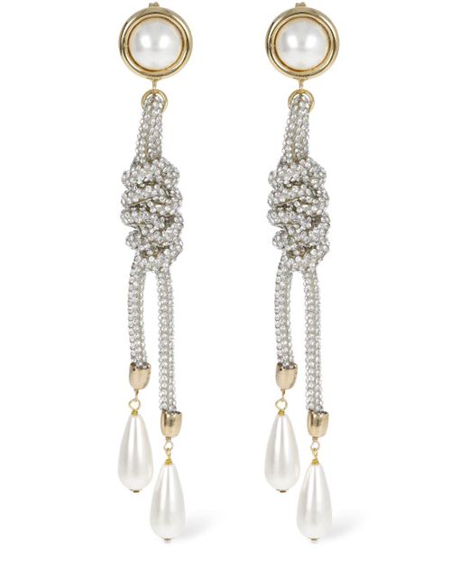 Rosantica White Gaia Crystal & Faux Pearl Earrings