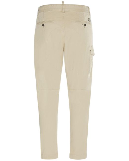 DSquared² Natural Sexy Cargo Stretch Cotton Pants for men