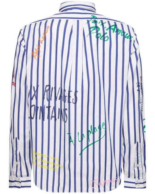 Polo Ralph Lauren Hemd Aus Popeline Mit Druck in Blue für Herren