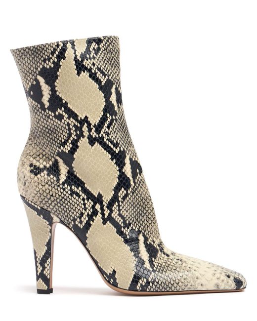Paris Texas Metallic 100Mm Belle Snake Print Leather Boots