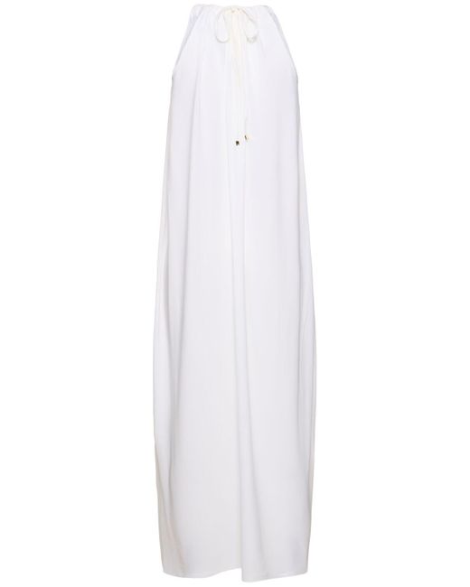 Max Mara White Garda Viscose Jersey Midi Dress