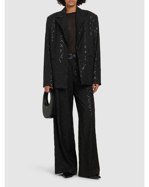 ROTATE BIRGER CHRISTENSEN オーバーサイズスパンコールブレザー Black
