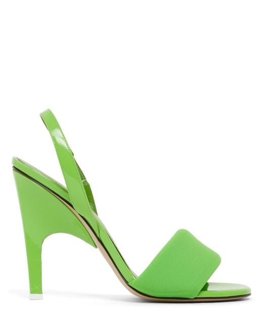 The Attico Synthetic 105mm Rem Padded Lycra & Patent Sandals in Green ...