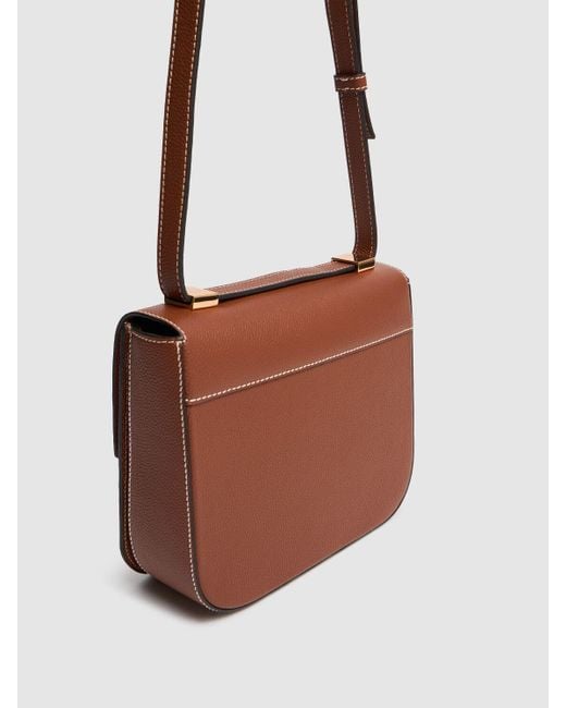 DeMellier London Brown Vancouver Grain Leather Top-Handle Bag
