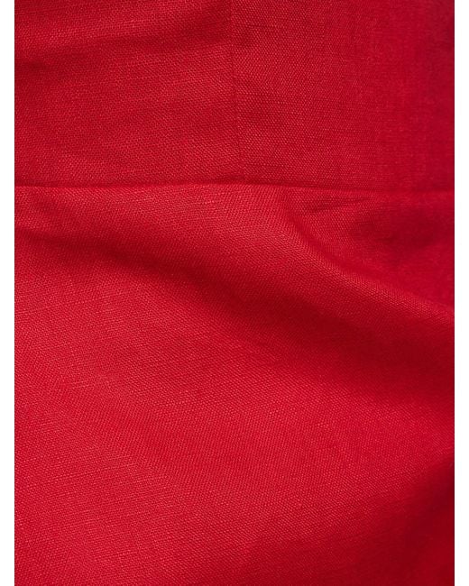 Vestito midi con spalle scoperte bridgton in lino di Reformation in Red