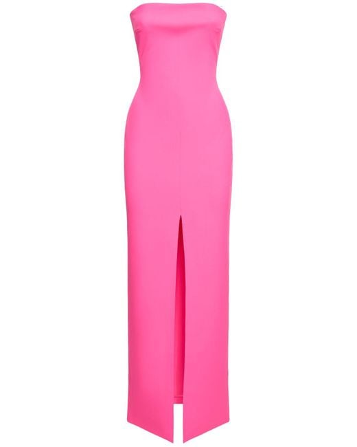 Robe bustier longue en maille de crêpe bysha Solace London en coloris Pink
