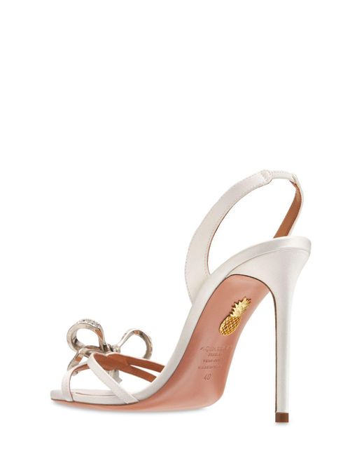 Aquazzura Babe サテンスリングバックサンダル 105mm Metallic