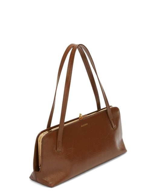 Petit sac porté épaule en cuir goji Jil Sander en coloris Brown