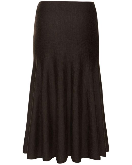 Khaite Mayu ファインウールブレンドニットスカート Black