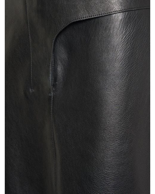 Jacquemus Gray La Jupe Obra Cuir Leather Pencil Skirt